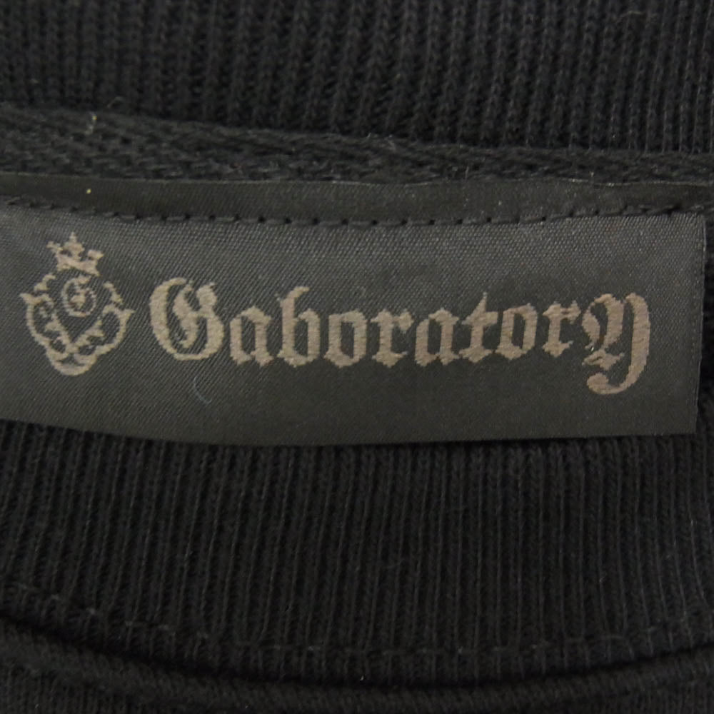 GABOR ガボール GABORATORY ガボラトリー Atelier Mark Embroidery Heavy Weight Sweatshirts  ロゴワッペン スウェット ブラック系 XL【極上美品】【中古】