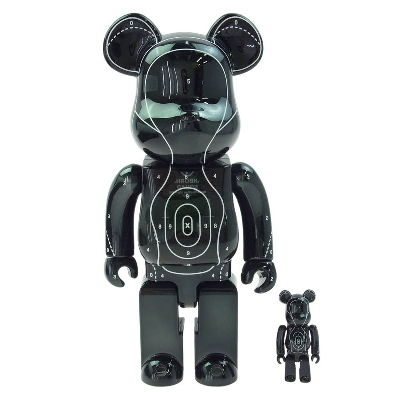 NEIGHBORHOOD ネイバーフッド 222MCEMN-AC01S × BE@RBRICK ベアブリック × EMOTIONALLY UNAVAILABLE 400％ & 100% フィギュア 人形 ブラック系【極上美品】【中古】