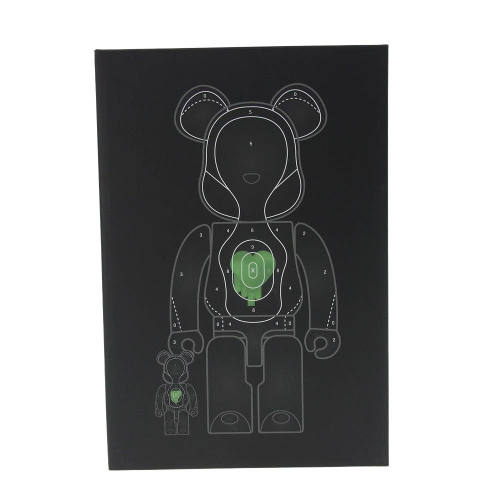 NEIGHBORHOOD ネイバーフッド 222MCEMN-AC01S × BE@RBRICK ベアブリック × EMOTIONALLY UNAVAILABLE 400％ & 100% フィギュア 人形 ブラック系【極上美品】【中古】