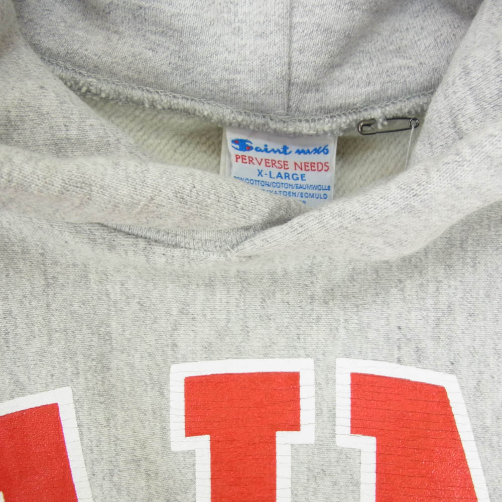SAINT MICHAEL セントマイケル 23AW SM-A23-0000-031 HOODIE ARCH SAINT アーチロゴ プルオーバー パーカー グレー系 XL【極上美品】【中古】