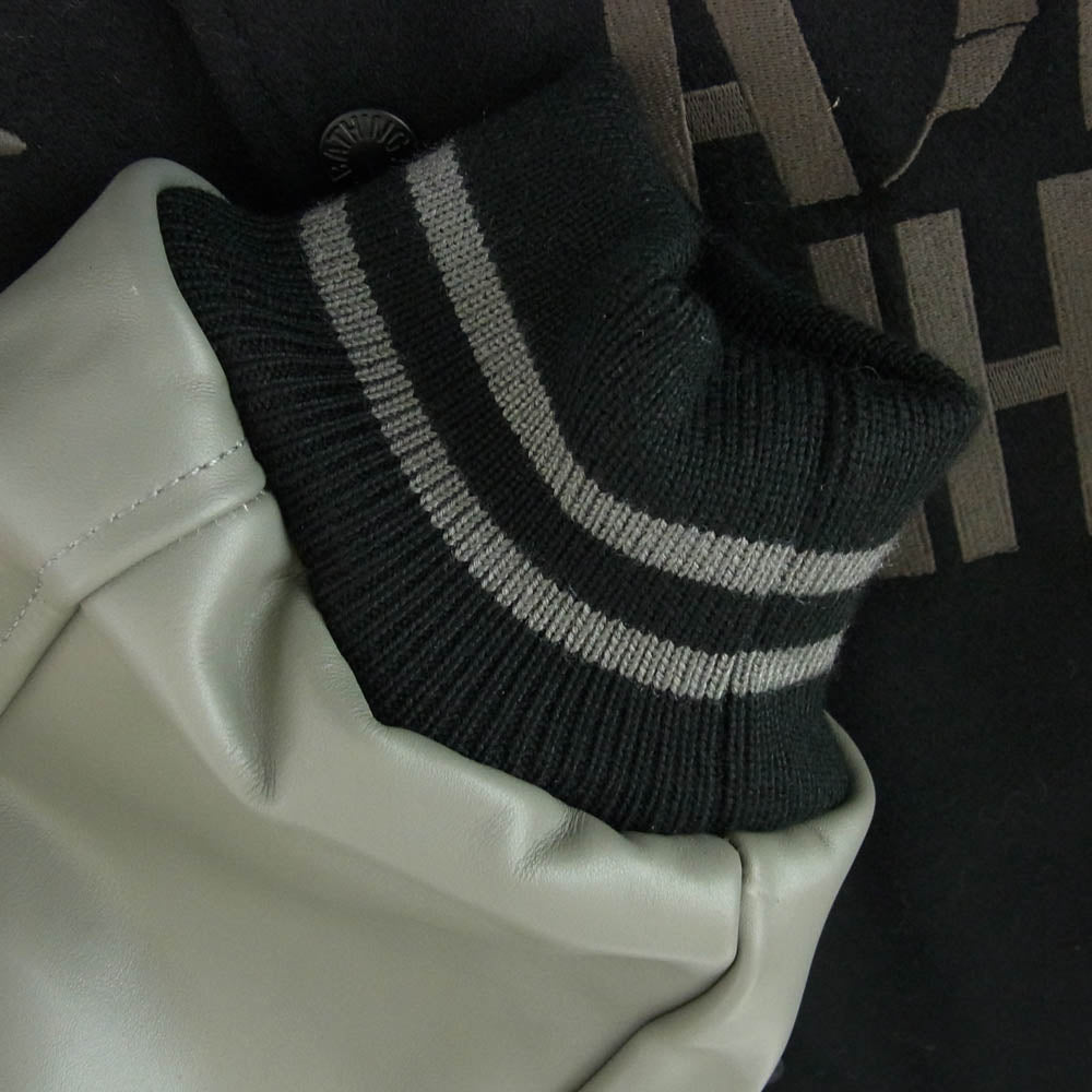 A BATHING APE アベイシングエイプ 1K73-141-904 × NEIGHBORHOOD ネイバーフッド Varsity Jacket バーシティジャケット スタジャン ブラック系 XL【美品】【中古】