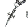 TRAVIS WALKER トラヴィスワーカー ギャランティ付属 CROSS DAGGER WITH 2 GARGOYLE WITH BRAIDED LEATHER NECKLACE クロスダガー 2ガーゴイル レザーネックレス【中古】