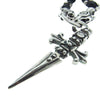 TRAVIS WALKER トラヴィスワーカー ギャランティ付属 CROSS DAGGER WITH 2 GARGOYLE WITH BRAIDED LEATHER NECKLACE クロスダガー 2ガーゴイル レザーネックレス【中古】