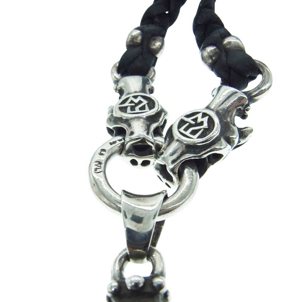 TRAVIS WALKER トラヴィスワーカー ギャランティ付属 CROSS DAGGER WITH 2 GARGOYLE WITH BRAIDED LEATHER NECKLACE クロスダガー 2ガーゴイル レザーネックレス【中古】