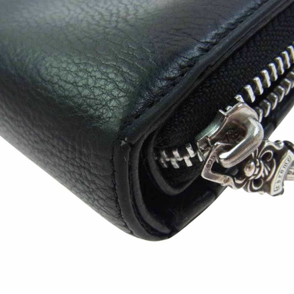 CHROME HEARTS クロムハーツ（原本有） SQ ZIP BILL スクエアジップビル ダガージップ レザーウォレット 財布 ブラック系 シルバー系【中古】