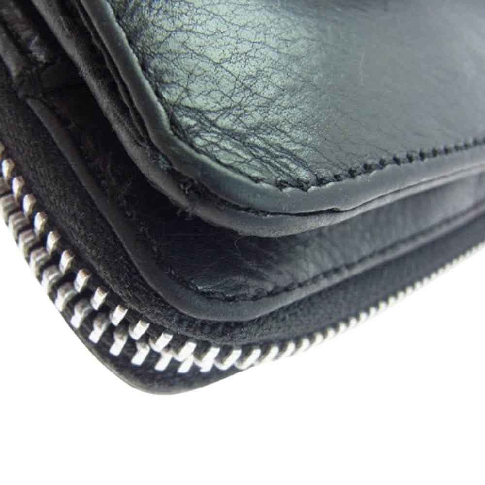 CHROME HEARTS クロムハーツ（原本有） SQ ZIP BILL スクエアジップビル ダガージップ レザーウォレット 財布 ブラック系 シルバー系【中古】
