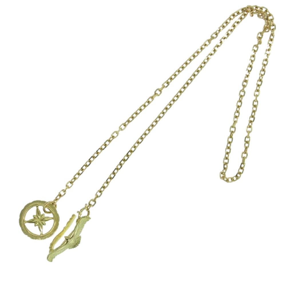 TARO WASHIMI ワシミタロウ 鷲見太郎 販売証明カード付属 全金 K18 イーグルフック ネックレス + K18 スターホイール ゴールド系【中古】