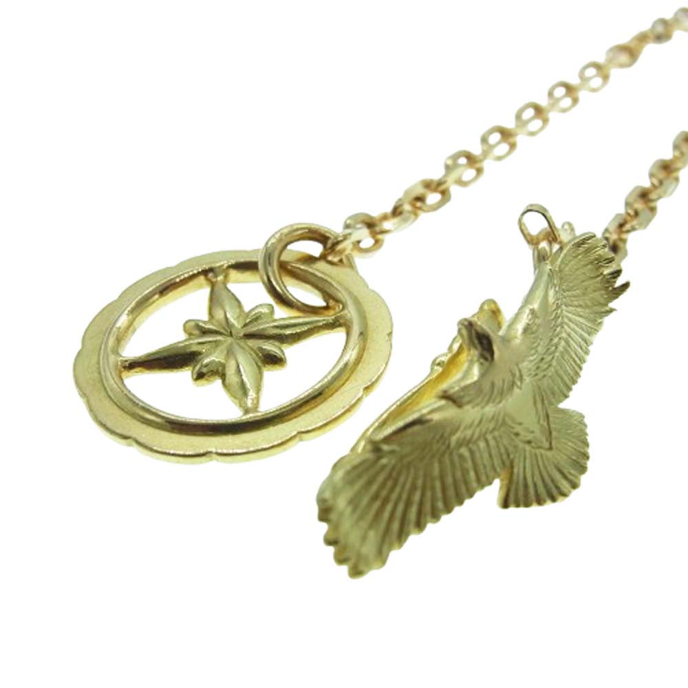 TARO WASHIMI ワシミタロウ 鷲見太郎 販売証明カード付属 全金 K18 イーグルフック ネックレス + K18 スターホイール ゴールド系【中古】