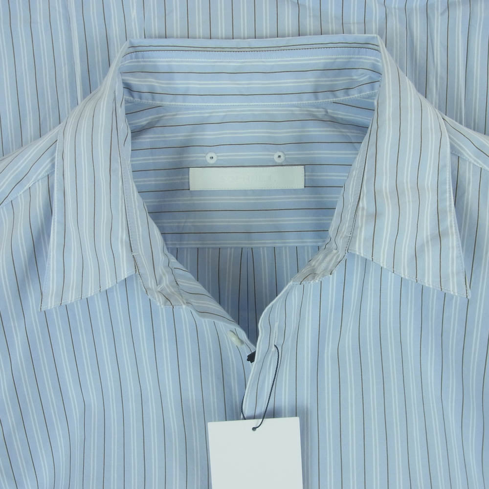 SOPHNET. ソフネット SOPH-250010 STRIPE REGULAR FIT SHIRT ストライプ レギュラー フィット 長袖 シャツ ライトブルー系 XL【新古品】【未使用】【中古】