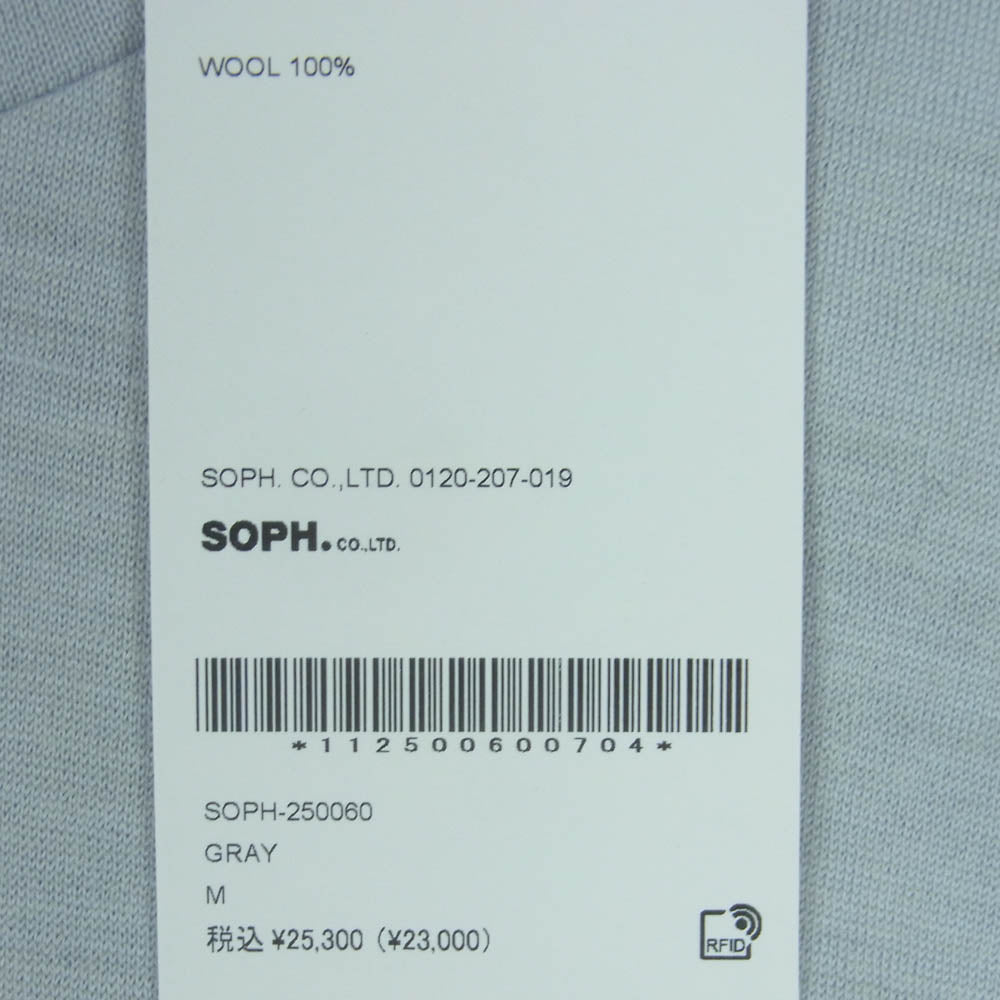 SOPHNET. ソフネット SOPH-250060 WASHABLE WOOL LS TOP サマーウール クルーネック ニット グレー系 M【新古品】【未使用】【中古】