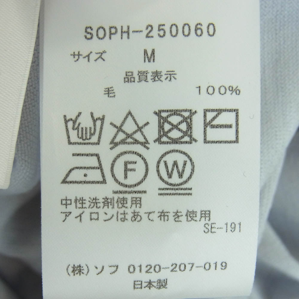 SOPHNET. ソフネット SOPH-250060 WASHABLE WOOL LS TOP サマーウール クルーネック ニット グレー系 M【新古品】【未使用】【中古】