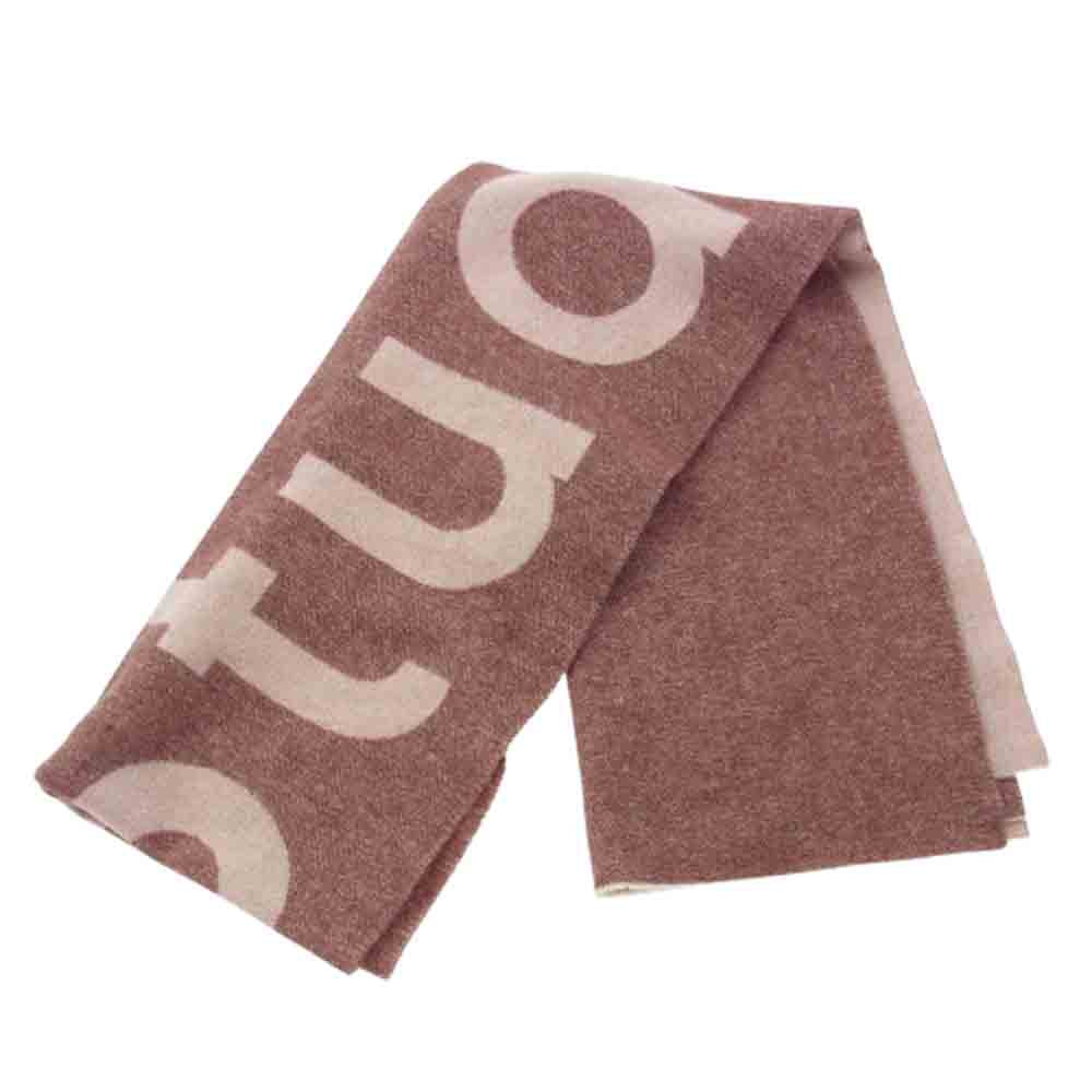 ACNE STUDIOS アクネストゥディオズ ビッグロゴ ウール マフラー ピンク系【中古】