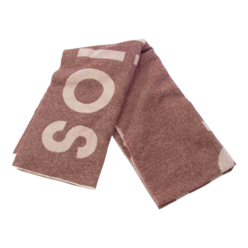 ACNE STUDIOS アクネストゥディオズ ビッグロゴ ウール マフラー ピンク系【中古】