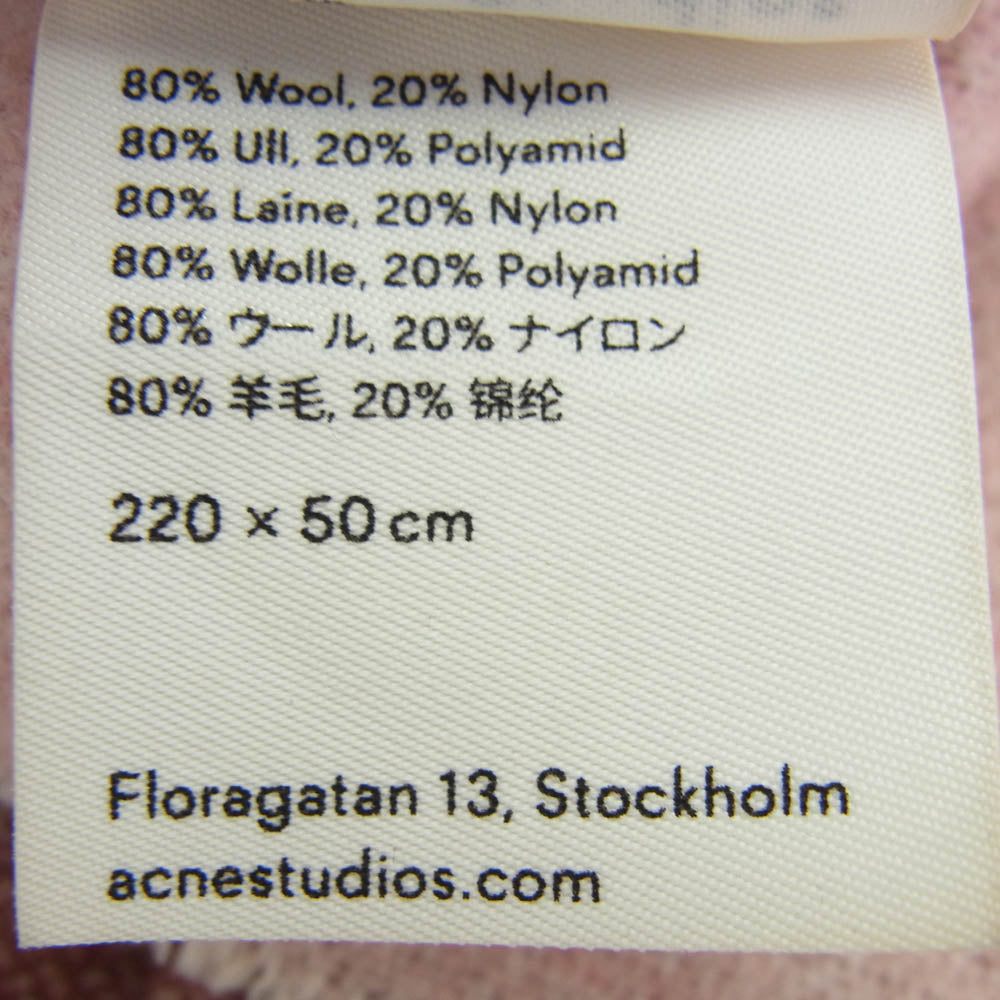 ACNE STUDIOS アクネストゥディオズ ビッグロゴ ウール マフラー ピンク系【中古】