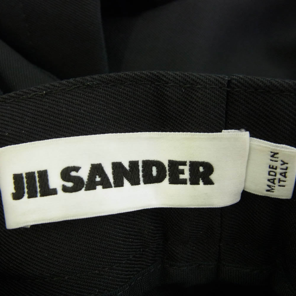 JIL SANDER ジルサンダー JSUO311031 MO200200 バックボタン ワイド スラックスパンツ ブラック系 44【中古】