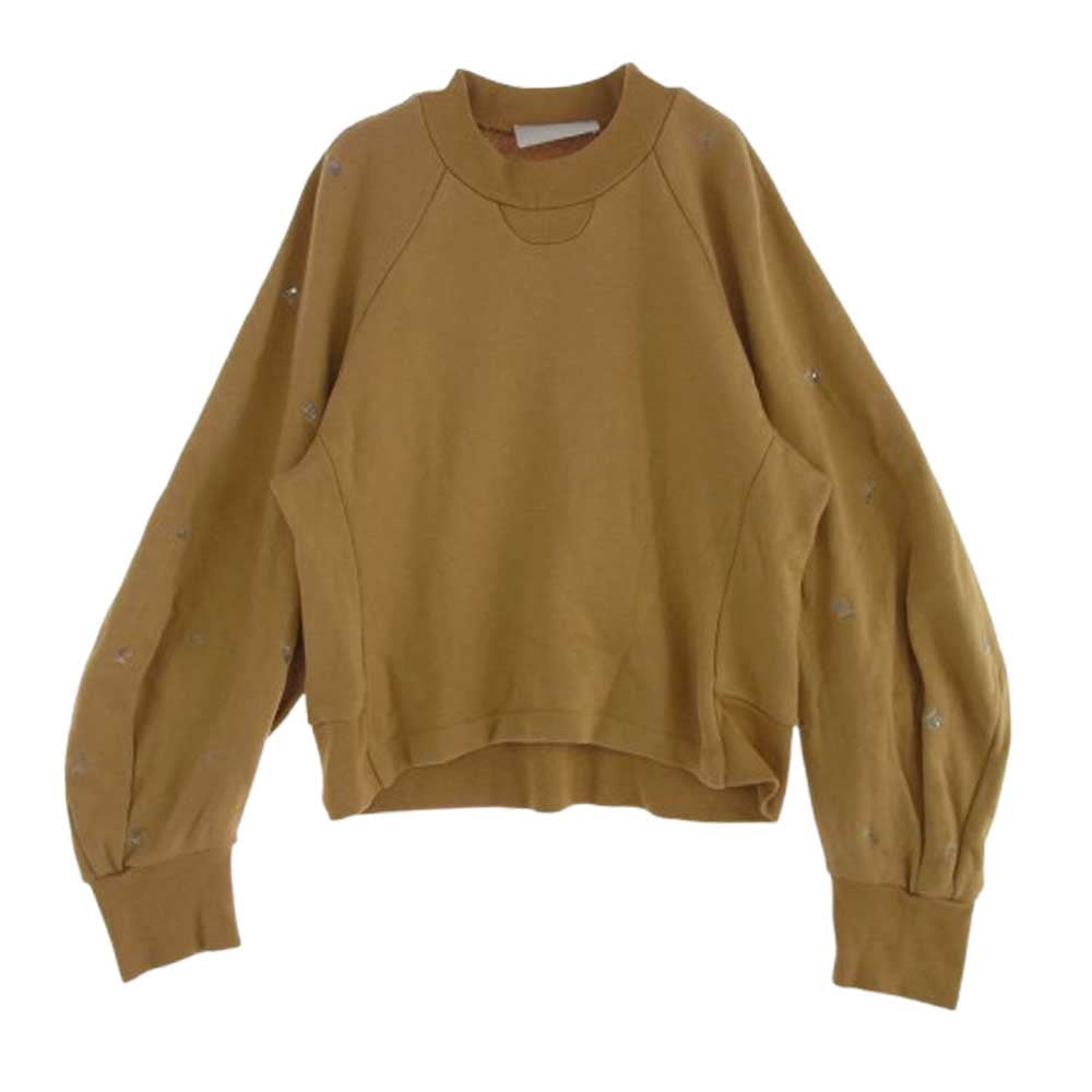 マメクロゴウチ 22AW MM22PF-JS718 Floral Motif Embroidered Sweatshirts フラワー刺繍 スウェット ディープイエロー系 2【中古】