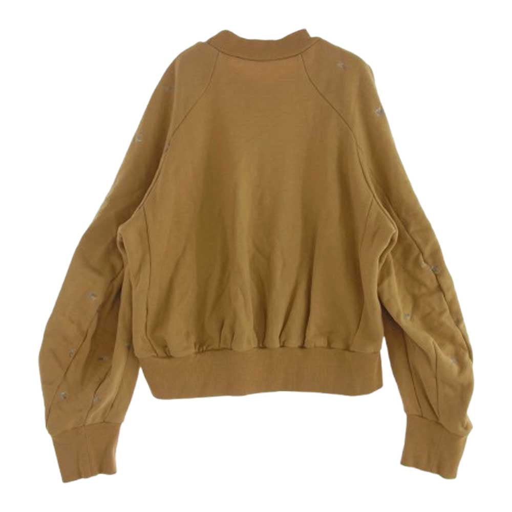 マメクロゴウチ 22AW MM22PF-JS718 Floral Motif Embroidered Sweatshirts フラワー刺繍 スウェット ディープイエロー系 2【中古】