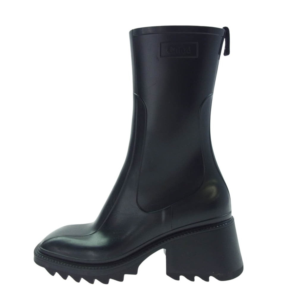 Chloe クロエ CHC19W239G800137W BETTY RAINBOOTS ベティ レインブーツ ロングブーツ ブラック系 37【中古】