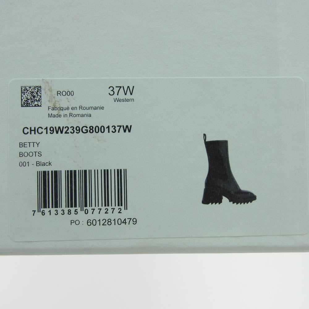 Chloe クロエ CHC19W239G800137W BETTY RAINBOOTS ベティ レインブーツ ロングブーツ ブラック系 37【中古】