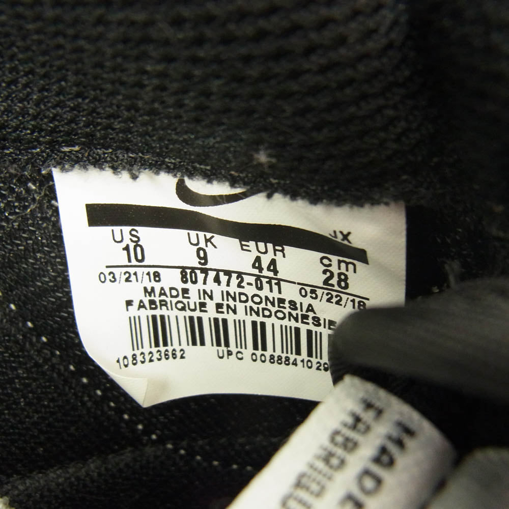 NIKE ナイキ 807472-011 CLASSIC CORTEZ NYLON BLACK WHITE クラシック コルテッツ ナイロン ブラック スニーカー ブラック系 28cm【中古】