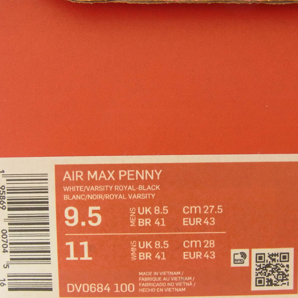 NIKE ナイキ DV0684-100 Air Max Penny White and Varsity Royal エアマックス ペニー ホワイト アンド バーシティ ロイヤル スニーカー 27.5m【中古】