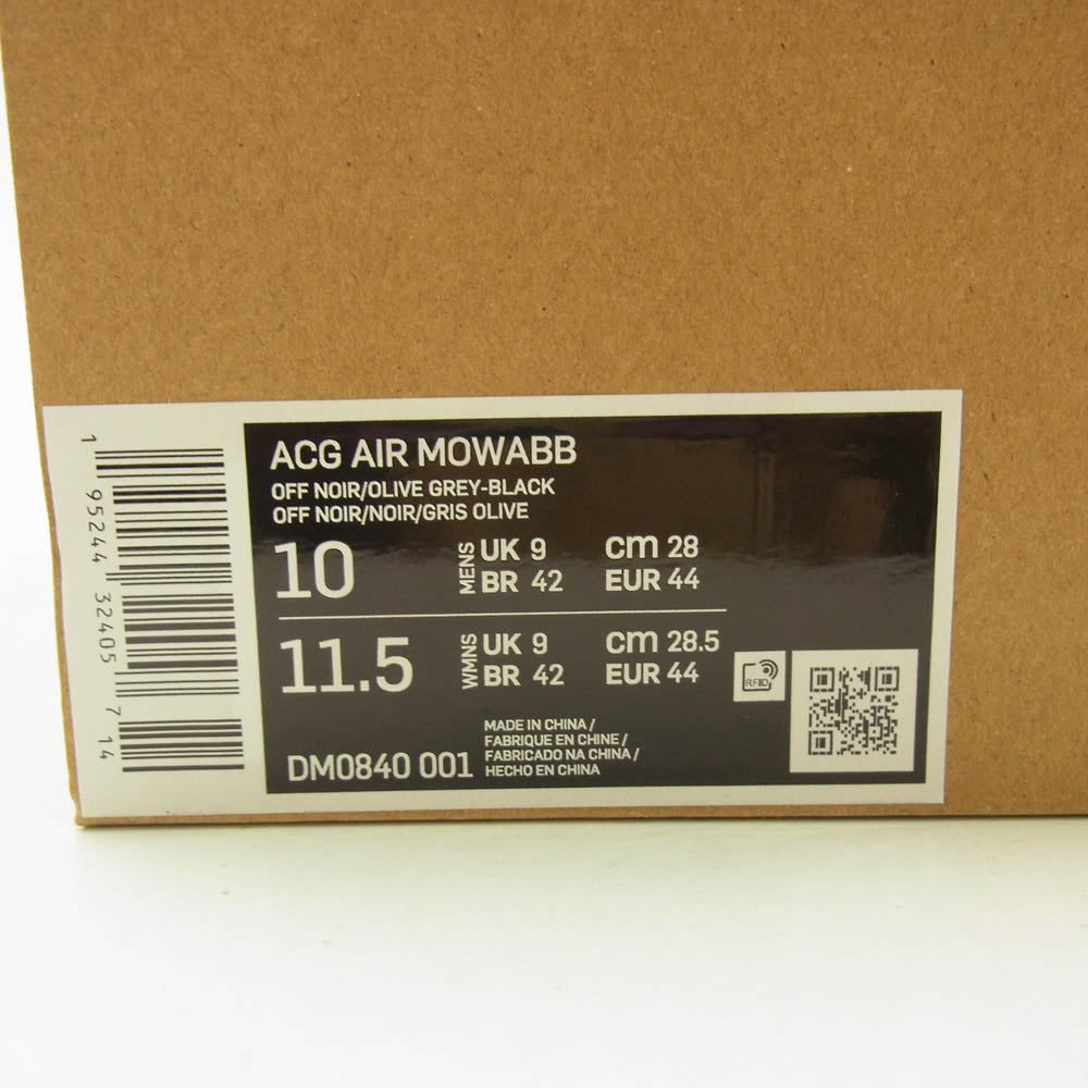 NIKE ナイキ DM0840-001 ACG Air Mowabb Olive Grey ACG エア モワブ オリーブグレー スニーカー オリーブグレー・ブラック 28cm【極上美品】【中古】