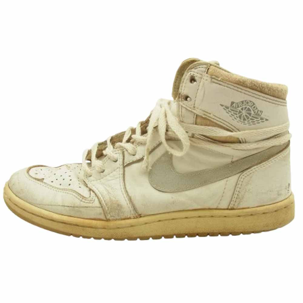 NIKE ナイキ 【観賞用】85年製 オリジナル AIR JORDAN1 エアジョーダン 1 ハイカット スニーカー WHITE × GREY ホワイト系 25.5cm程度【中古】