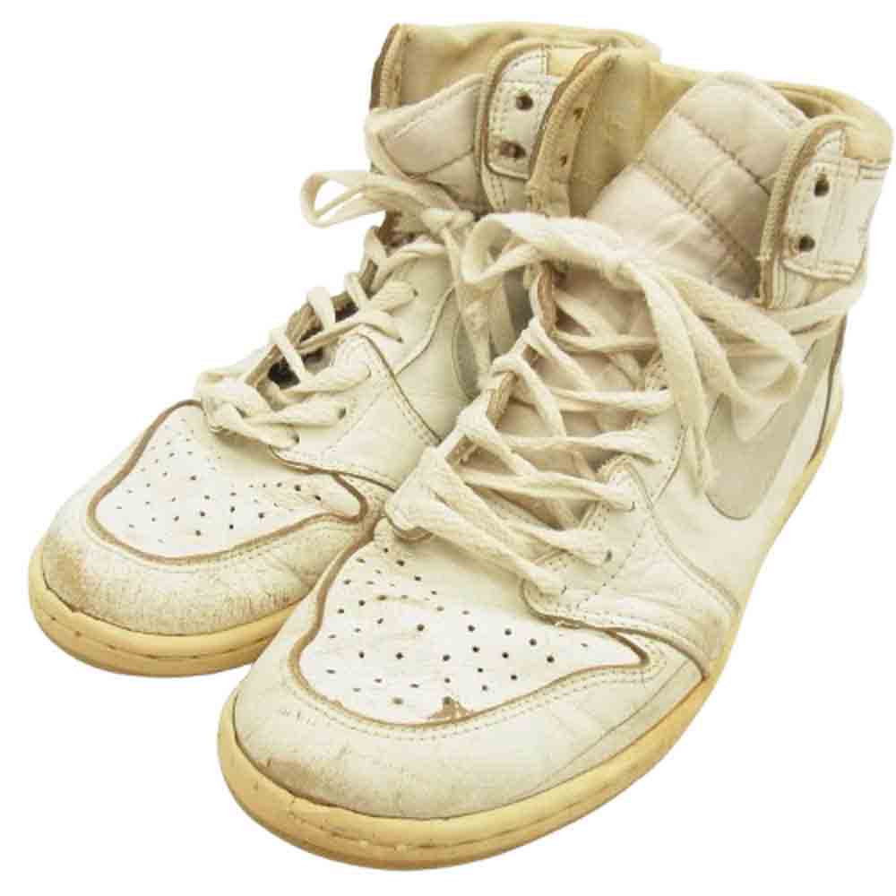 NIKE ナイキ 【観賞用】85年製 オリジナル AIR JORDAN1 エアジョーダン 1 ハイカット スニーカー WHITE × GREY ホワイト系 25.5cm程度【中古】