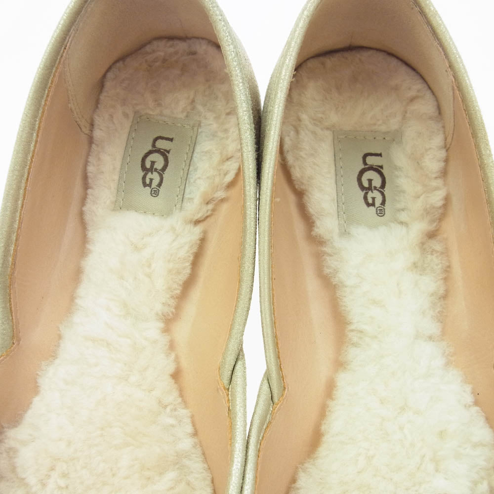 UGG アグ 1095090 レナフラット ボア シューズ パンプス ゴールド系 24【中古】