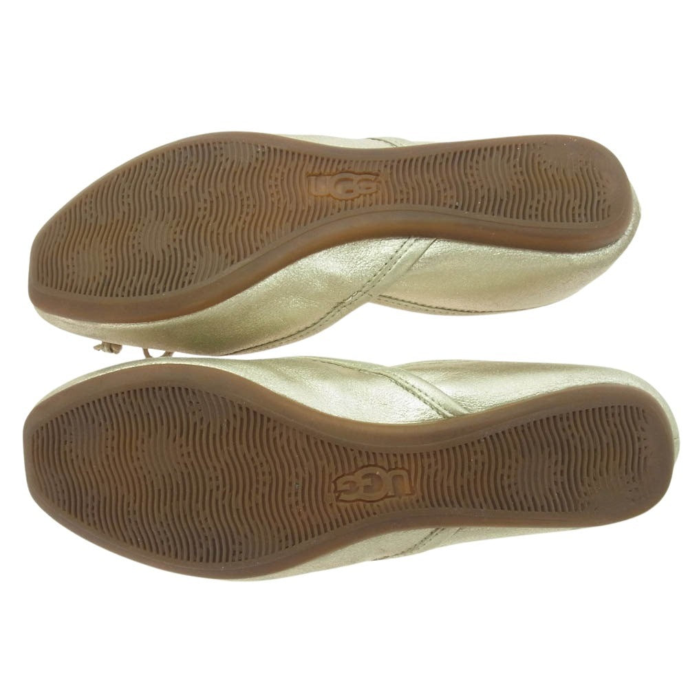 UGG アグ 1095090 レナフラット ボア シューズ パンプス ゴールド系 24【中古】