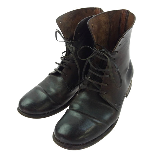 GUIDI グイディ レザー レースアップ ブーツ ダークブラウン系 39【中古】