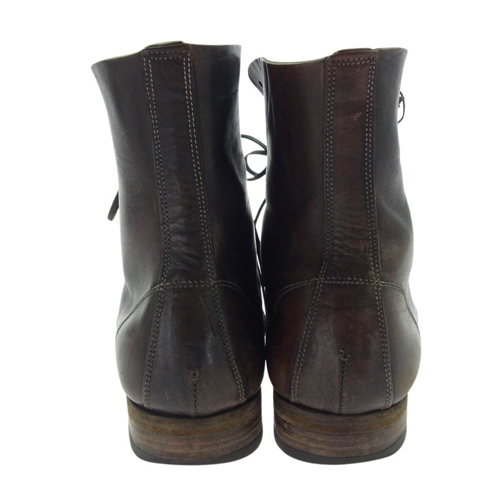 GUIDI グイディ レザー レースアップ ブーツ ダークブラウン系 39【中古】
