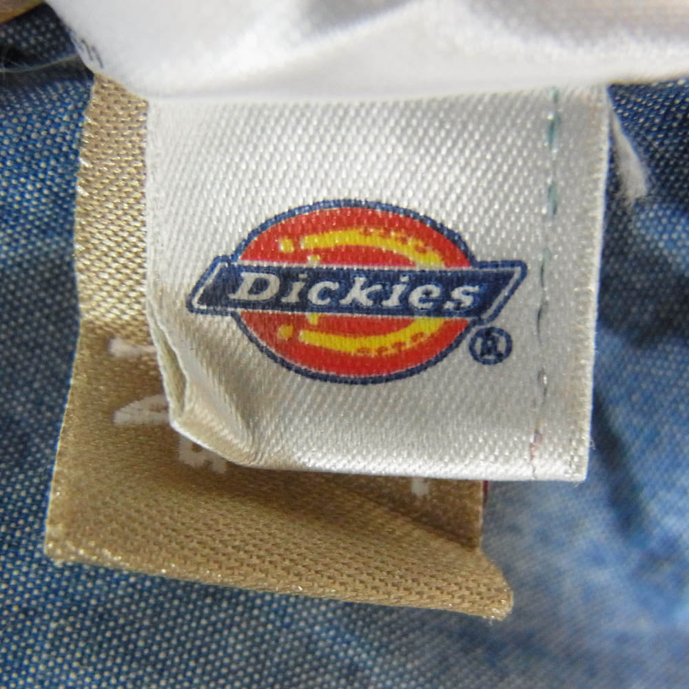 STUSSY ステューシー × Dickies ディッキーズ シャンブレー ワークシャツ ブルー系 M【中古】