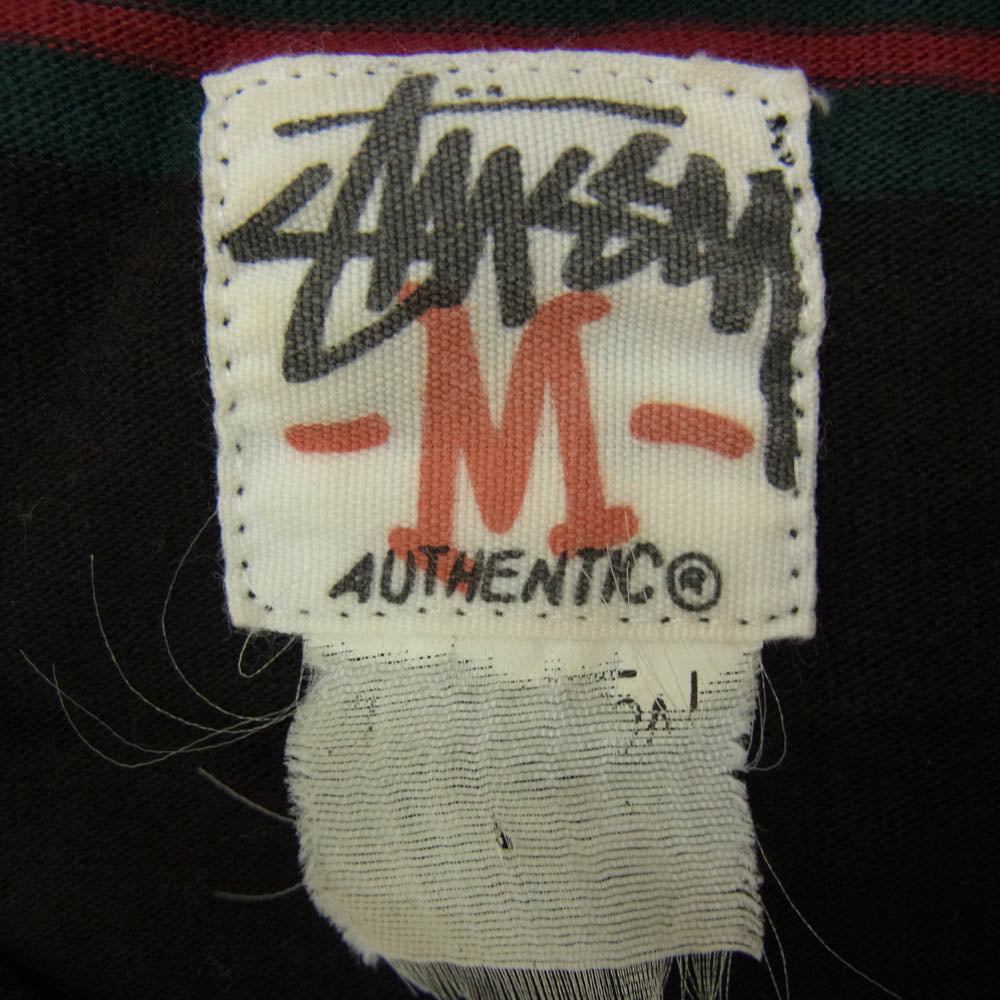 STUSSY ステューシー 90s ボーダー ロングスリーブ 長袖 Tシャツ ブラック系 M【中古】