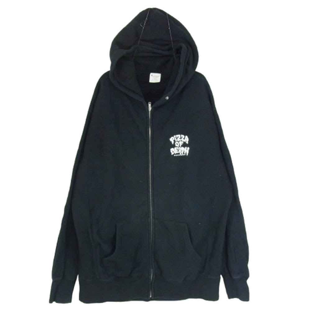 ピザ オブ デス プリント ジップアップ パーカー ブラック系 XL【中古】