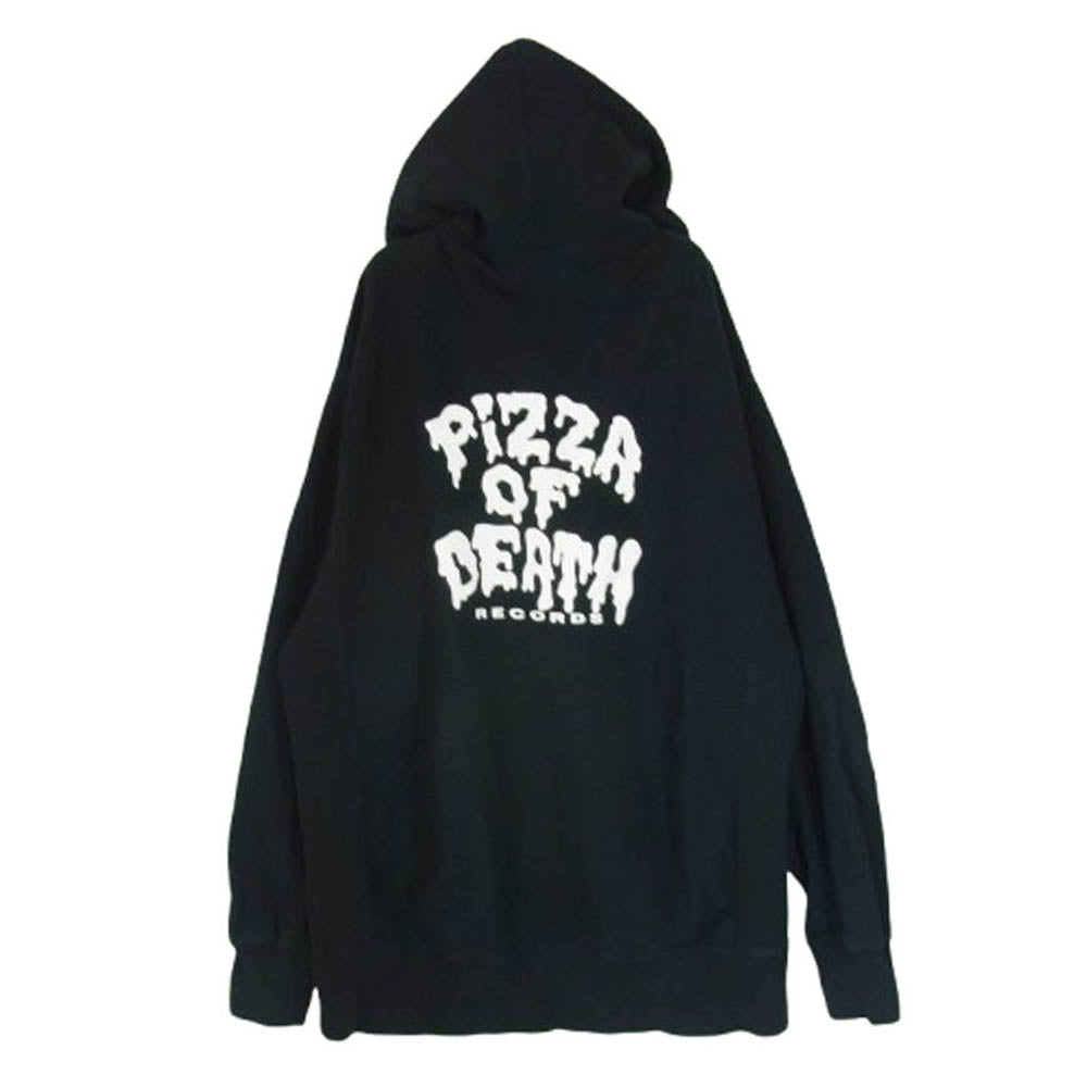 ピザ オブ デス プリント ジップアップ パーカー ブラック系 XL【中古】