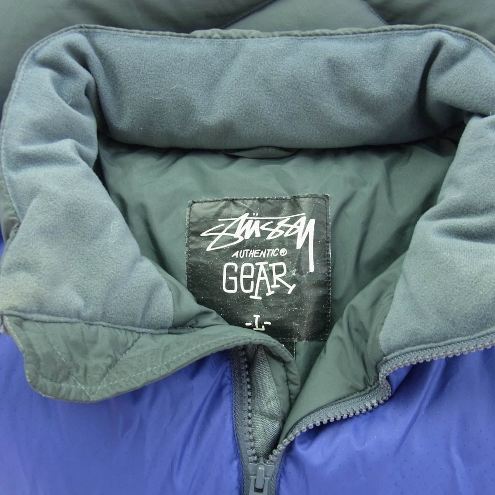 STUSSY ステューシー DOWN JACKET ダウン ジャケット グレー系 パープル系 L【中古】