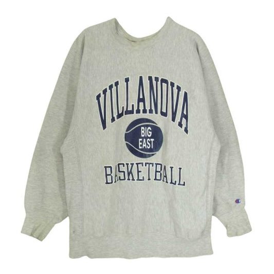Champion チャンピオン USA製 90s 刺繍タグ リバースウィーブ VILLANOVA BASKETBALL プリント スウェット グレー系 XL【中古】
