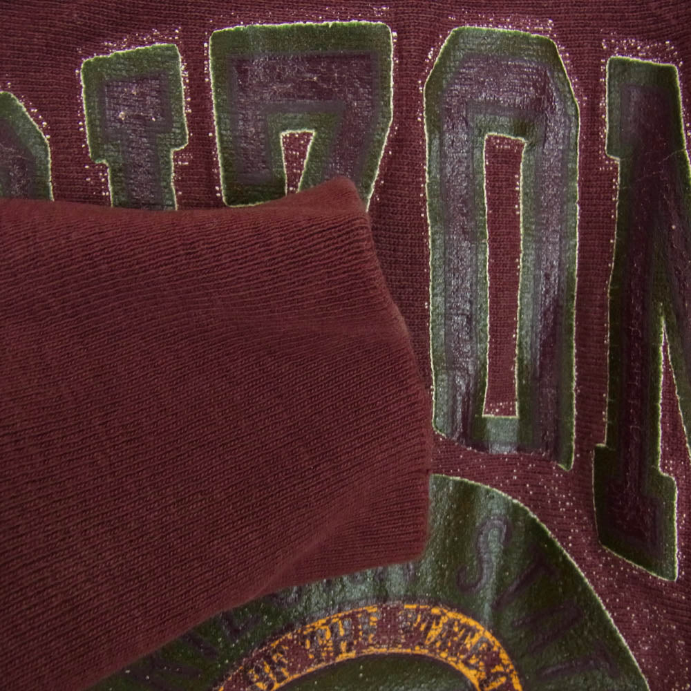 Champion チャンピオン USA製 90s 刺繍タグ リバースウィーブ ARIZONA STATE プリント スウェット エンジ系 L【中古】