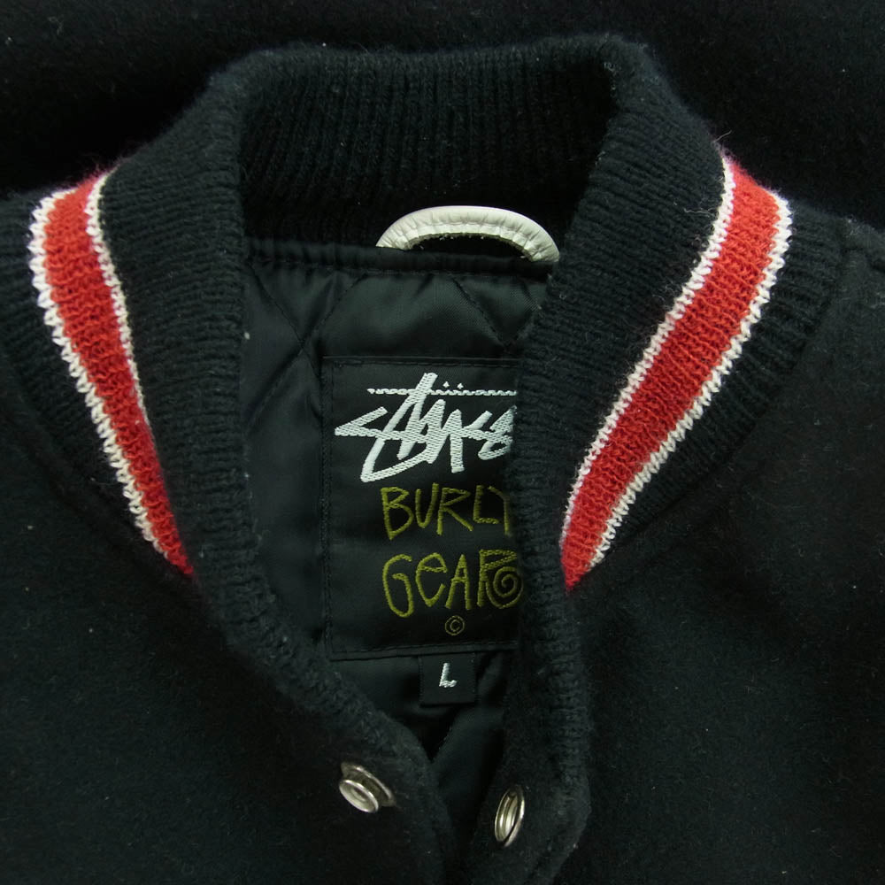 STUSSY ステューシー 03AW 世界1000着限定 2003年製 varsity jacket シリアルナンバー 003 スタジャン バーシティ ジャケット ホワイト系 ブラック系 L【中古】