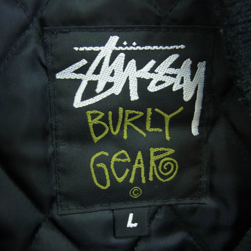 STUSSY ステューシー 03AW 世界1000着限定 2003年製 varsity jacket シリアルナンバー 003 スタジャン バーシティ ジャケット ホワイト系 ブラック系 L【中古】