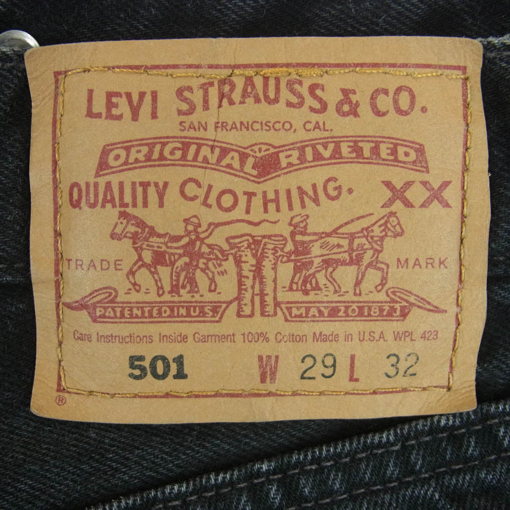Levi's リーバイス 90s 501 ボタン裏刻印544 ブラック デニム パンツ ブラック系 W29 L32【中古】