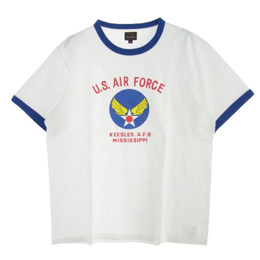 The REAL McCOY'S ザリアルマッコイズ MC21006 MILITARY TEE / KEESLER A.F.B. ロゴ 半袖 Tシャツ ホワイト系 40【極上美品】【中古】