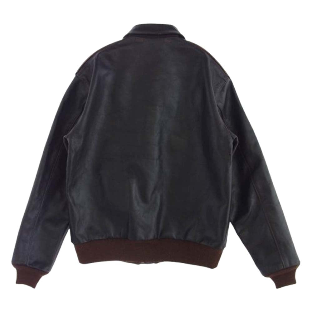 The REAL McCOY'S ザリアルマッコイズ MJ22001 TYPE A-2 MODEL 220 ホースハイド レザー フライト ジャケット ダークブラウン系 42【中古】