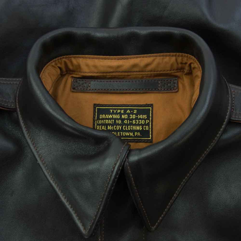 The REAL McCOY'S ザリアルマッコイズ MJ22001 TYPE A-2 MODEL 220 ホースハイド レザー フライト ジャケット ダークブラウン系 42【中古】