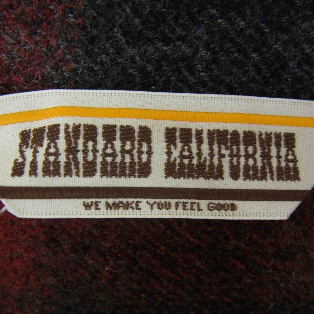STANDARD CALIFORNIA スタンダードカリフォルニア SHOLB240 SD WOOL CHECK SHIRT ウール チェック 長袖 シャツ レッド系 S【新古品】【未使用】【中古】