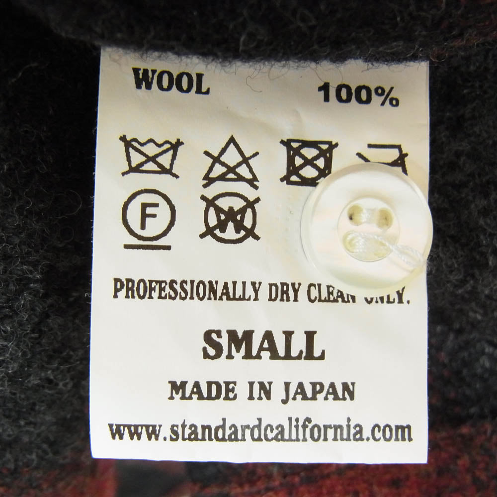 STANDARD CALIFORNIA スタンダードカリフォルニア SHOLB240 SD WOOL CHECK SHIRT ウール チェック 長袖 シャツ レッド系 S【新古品】【未使用】【中古】
