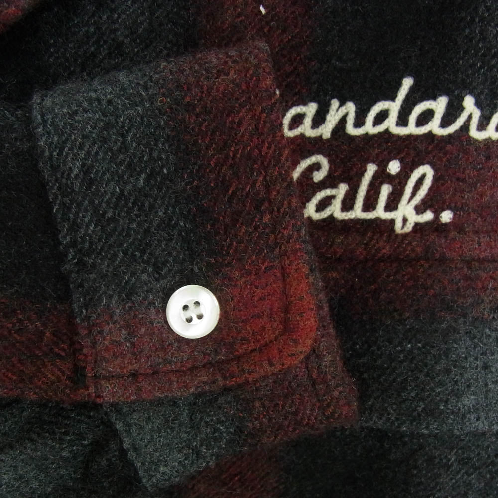 STANDARD CALIFORNIA スタンダードカリフォルニア SHOLB240 SD WOOL CHECK SHIRT ウール チェック 長袖 シャツ レッド系 S【新古品】【未使用】【中古】