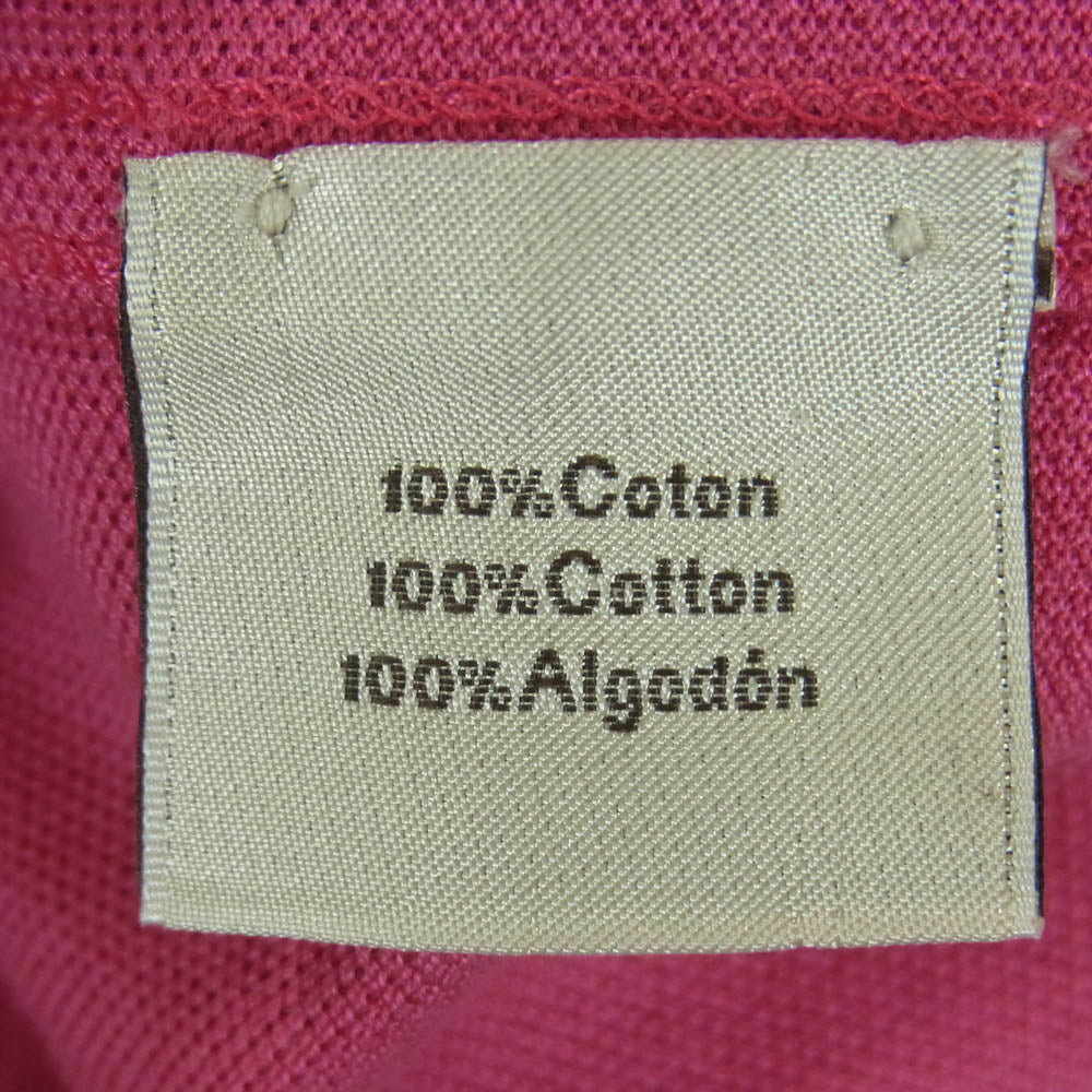 HERMES エルメス Hロゴ刺繍 ポケット 半袖 ポロシャツ コットン ポロ シャツ イタリア製 ピンク系 L【中古】