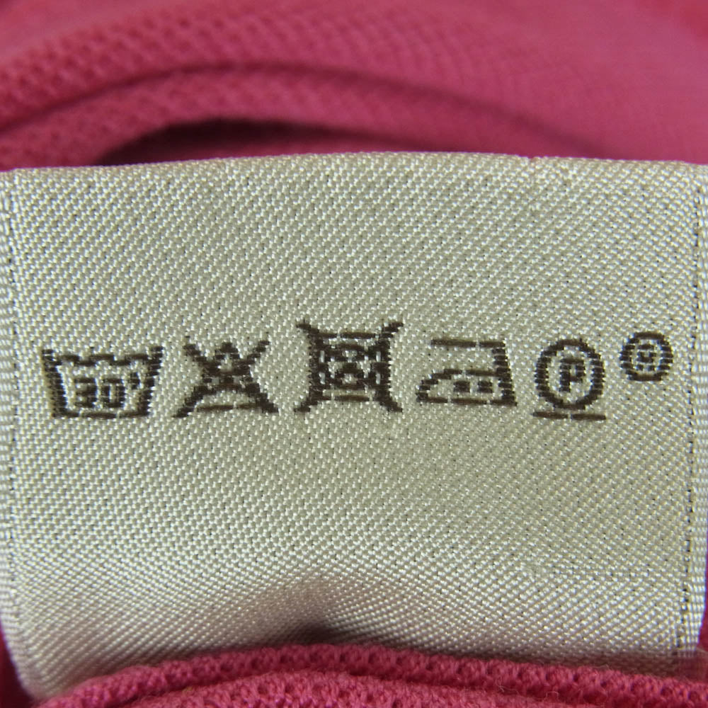 HERMES エルメス Hロゴ刺繍 ポケット 半袖 ポロシャツ コットン ポロ シャツ イタリア製 ピンク系 L【中古】